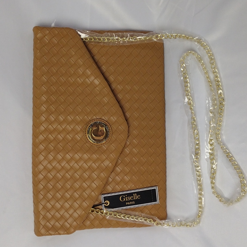 Giselle Paris - Esme Woven Clutch - Camel